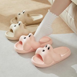 Slippers Novetly Puppy Women Slippers Sandálias Nonfuladas Banheiro Indoor Casais Slides Moda Sapatos de Lazer