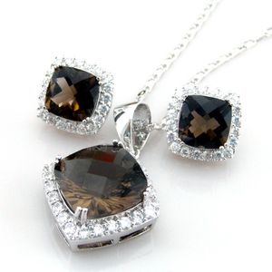 Necklace mystic rainbow jewelry set wedding ring pendant and earrings natural topaz women jewelry set