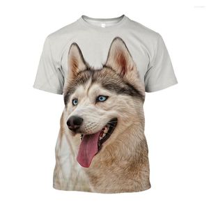 Herren T-Shirts Jumeast 3D Siberian Husky Bedruckte T-Shirts Niedlicher Haustierhund Kawaii Kleidung Lässige Grafik Für Männer Ästhetische T-Shirt-Oberteile