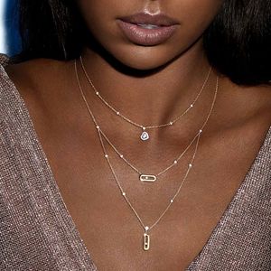 Messiika JOY necklace for woman designer diamond Gold plated 18K Sterling Silver for man official reproductions classic style Never fade gift for girlfriend 011