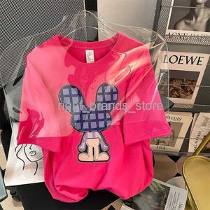 T-shirt da donna T-shirt da donna New Summer Women Top a manica corta T-shirt in cotone Stile coreano Abbigliamento da donna T-shirt con perline con paillettes di lusso Girl0220V23