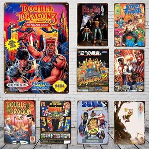 Klassisk Fight Video Game Metal Tin Sign Retro Game Poster Wall Decor för House Home Room Vintage målning Plack Gaming Sticker Games Poster Metal Decor Size 30x20 W01