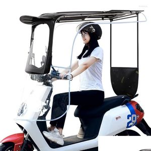 Motosiklet Giyim Yüksek Kaliteli Kalınlaştırılmış Gölgelik Şemsiye Tente Su Geçirmez Güneş Blok Yağmur Kalkanı Elektrikli Araba Damlası Teslimat Mob DH9PO