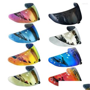 Kaski motocyklowe dla HJC i70 I10 C70 HJ31 Sun Visor Fl Face Street Hełm Hełm wiatrowy W91F Dowód dostarczający Dhclz