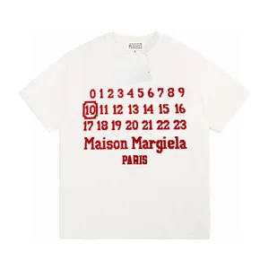 남자 티셔츠 둥근 목 목자 자수 및 인쇄 된 극지 스타일의 여름 마모 거리 순수면 T27