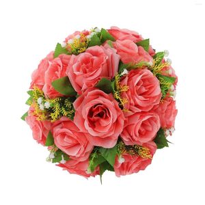 Dekorativa blommor 26 cm Rose Artificial Flower Balls Wedding Roman Column Road Guide Decorations Födelsedagsfest Vackra mittstycken