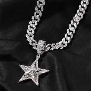 Rotating five-pointed star pendant necklace luminous necklace