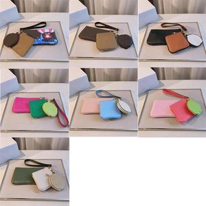 Luxury Designer Coin Purses Set 3-In-1 Waistlet Change Pouch Bag Accessories Multi Color Flower Round Square Zippy Wallets Reverse284F