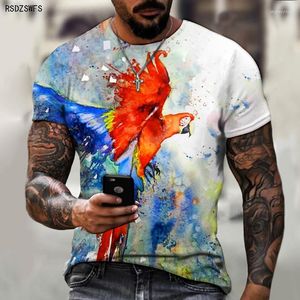 メンズTシャツ抽象漫画動物3D男性と女性のための3次元印刷2023夏のカップルTシャツカジュアルストリート半袖