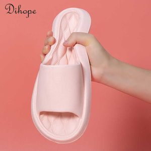 Slippers 2023 Bathroom Slippers For Women Men Eva Slides 3cm Thick Flip Flops Platform Soft Thick Sole Indoor AntiSlip Ladies Bath Shoes Z0220