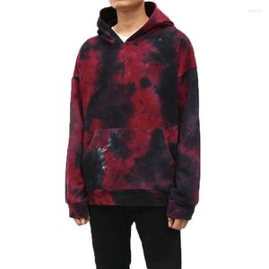 Herrtröjor Autumn Winter Men hoodie 3d färgning tryck långärmad modemonterade fickor Pullover Hoody Design Casual Sports Tops