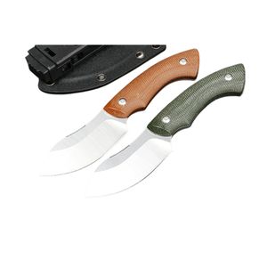 M6697 Sopravvivenza Coltello da caccia dritto 14C28N Lama satinata CNC Full Tang Manico in lino Coltelli tattici a lama fissa per esterni con Kydex