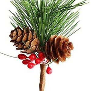 Fiori Decorativi 10 Pz Natale Bacca Rossa E Pigna Plettri Con Rami Di Agrifoglio Decorazioni Floreali 67JB