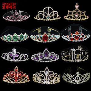 Tiaras Ainameisi Crystal Bridal Tiaras와 Crowns Princess Gold Tiara Rhinestone 웨딩 헤어 액세서리 생일 무도회 보석 Z0220