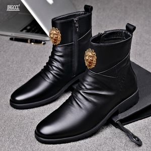 Herren-Mid-to-High-Top-Stiefel aus Rindsleder, weiche, bequeme Freizeitstiefel, modischer seitlicher Reißverschluss und Samtfuß-Set, Herrenstiefel A20