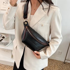 Midjeväskor märke kvinnlig bälte mode kvinnan Fanny Pack Sense of Luxury Lady Shoulder Crossbody Chest Premium Leather Bag 230220
