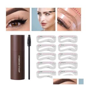 Makeup Tool Kits Ibcccndc Augenbrauenstempel Sha Wasserdichtes Augenbrauenpulver Natrual Eye Augenbrauen Stick Haarlinie Kontur Braun Schwarz 3 Farbe Dhnyf