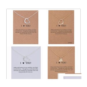 Pendant Necklaces Dogeared Necklace With Gift Card I Love You Heart For Women Gold Color Link Fashion Jewelry Drop Delivery Pendants Dhanp