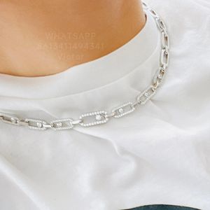 Flytta Uno -halsband för kvinnodesigner Diamond Gold Plated 18k Luxury Brand Designer Officiella reproduktioner FADE PREMIUM GENTER 017