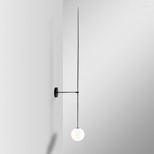 Vägglampa modern minimalistisk individuell säng sovrum enkel nordisk järnlinje