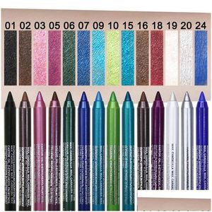 Eye Shadow Liner Combination Women Eyes Makeup Tattoo Eyeliner Waterproof Pigment Color Pencils Gel Blue Purple White Liner Pen Drop Dhfxh