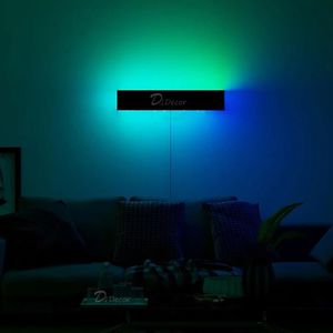 Lampy ścienne Nowoczesne proste RGB LED Lampa zdalnego sterowania dekoracja domowa kolorowa sypialnia nocna salon el tło