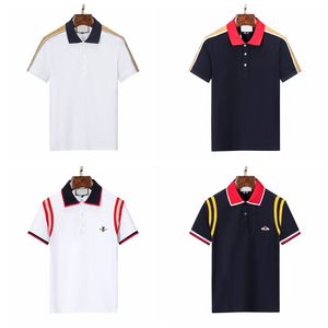 Plus 3XL Size Multi Embroidery Polo Shirts Man Fashion Design Ribbed Sleeves Split Hem Stretch Polos Top Male Size M-3XL