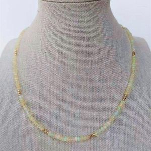 Choker Aquamarine Moonstone Stone Necklace Fashion Glamour Jewelry Ladies Laminated Glitter Beaded Chain Pink