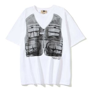 Men's T-Shirts Harajuku Vest Print White Color Summer Tshirts for Men Short Sleeve Streetwear Loose Tees Round Neck Casual Oversized Tshirt Z0220