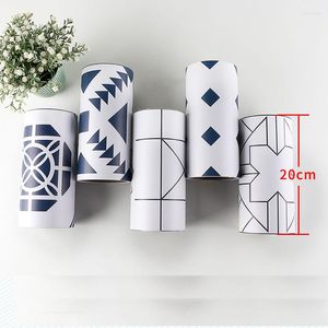 Wallpapers Korean PVC Waist Line 3d Wall Sticker For Bathroom Kitchen Tiles Cabinet Waterproof Self Adhesive Border Stickers 20cmx500cm