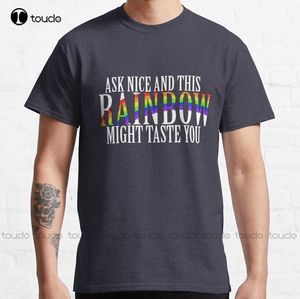 Men's T-Shirts Ask Nice Rainbow Lgbtqia Castiel Supernatural Classic TShirt Work Shirts Custom Aldult Teen Unisex Digital Printing Tee Shirt Z0220