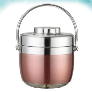 Servis uppsättningar Box Bento Lunch Isolated Stainless Steel Portable Travel Preservation Heat Jar Divided Stapble Comple PALLS