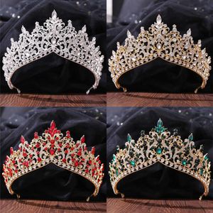 Tiaras barokowe kryształowe tiary i korony Rhinestone Prom Princess Diodem Crown Tiara dla kobiet Bride Wedding Hair Akcesoria Biżuteria Z0220