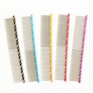 armipet Dog Pet Comb 6062003 Bright Multi-Colored Stripe Grooming Comb For Shaggy Cat Dogs Barber Grooming Tool Salon 5 Color2351