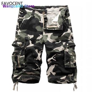 Shorts masculinos shorts masculinos Novo design de cargo de camuflagem Exército militar khaki homme summer Outwear hip hop caso caso 022023h