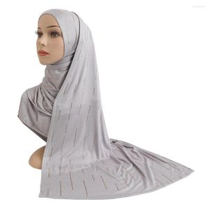 Ethnische Kleidung Hohe Qualität Frauen Plain Headwraps Weiche Muslimische Weibliche Hijab Bohren Turban Arabischen Islam Kopftuch Schals Malaysia Lange Schal