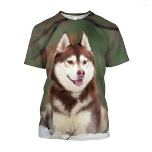 Herr t-skjortor jumeast 3d siberian husky tryckt t-shirty söt husdjur grafisk skjorta för män avslappnad plus size t-shirts dropp kawaii kläder