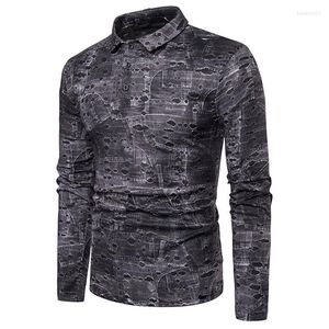 Mens Polos Shirt Men Unique Hole Design Clothing Tops Tees Long Sleeves