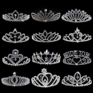 Tiaras Hot Fashion Bridal Tiara Crown Luxury Princess Wedding Party Wair Jewelry Женщины девочка Heart Crystal выпускной повязка Оптовая Z0220