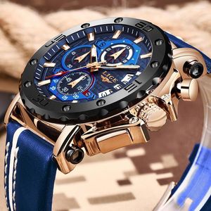 Orologi da polso Uveau Orologi da uomo Top Quadrante grande Orologio al quarzo militare Pelle Impermeabile Sport Relogio Masculino