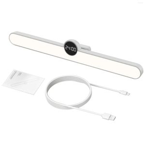Bordslampor Sovsal Lampa LED -läsning under skåp sovrum magnetisk bas med klockdimning timer justerbar vinkel USB laddningsbar