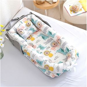 Baby Rail Portable Nest Playpen Bed Cradle born Crib Cushion Bassinet Stroller Fence with Bag Travel 230217