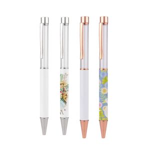 New Style Wholesale Sublimation Blank Rod Ballpoint Pen Thermal Heat Transfer Advertising Pen Bullet Head Unique Gifts for Students Worker Pressing Pen A0073