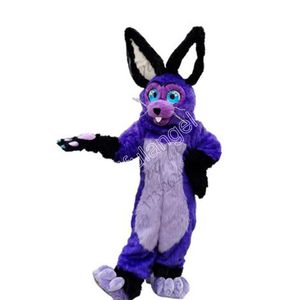 Boże Narodzenie Purple Długie Wielkanocne Mascot Mascot Cartoon Cartoon Postacie Suit Halloween dla dorosłych Rozmiar przyjęcia urodzin