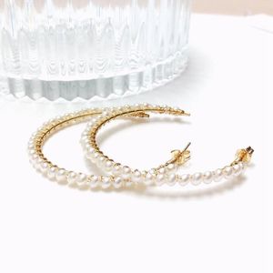 Hoop oorbellen lii ji Tiny zoetwater parel Amerikaans 14K goud gevuld 45 mm grote minimalistische boho feestjuwelen voor vrouwen