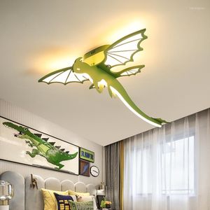 Plafoniere a LED Protezione creativa per gli occhi Lampada da dinosauro di personalità carina Lampade da camera per cartoni animati