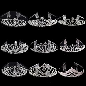 Tiaras princesa Bridal Crystal Tiaras coroas da cabeça Combs Women Girls Conceant Prom Wedding Party Accessiories Fashion Hair Jewelry Z0220