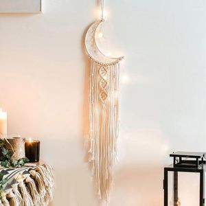 Dekoracyjne figurki 48H Star Star Moon Macrame Dream Catcher Boho pokój dekoracje dekoracje na ścianę wiszące dzieci