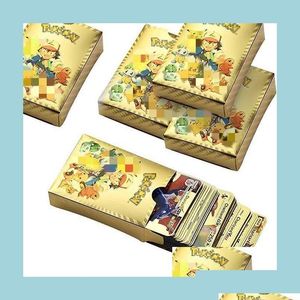 Kortspel Cartoon Elf Bronzing Gold Foil Battle Cards Drop Leverans Toys Gifts Puzzles DHM1S 202 DHRJW