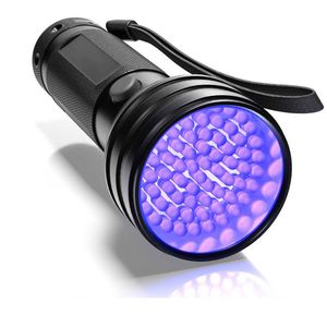 Facklor Portable Lighting 51 LED UV -ficklampor 395 nm ficklampa perfekt detektor Pet urin och torra fl￤ckar handh￥llna svart ljus f￶r skorpion jakt usastar